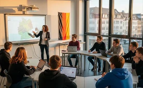 Studenti na školním zájezdu v Německu