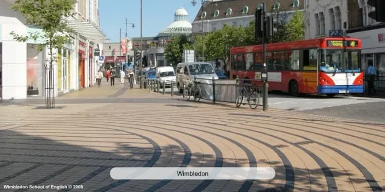 ulice v okolí školy Wimbledon School of English