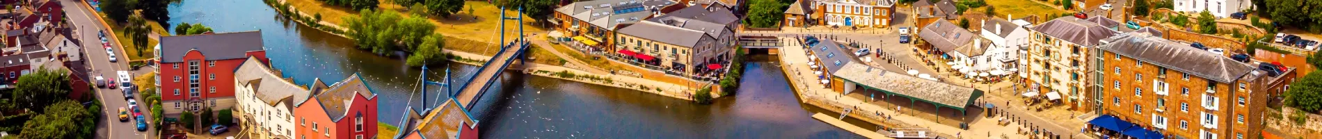 Letecký pohled na Exeter 