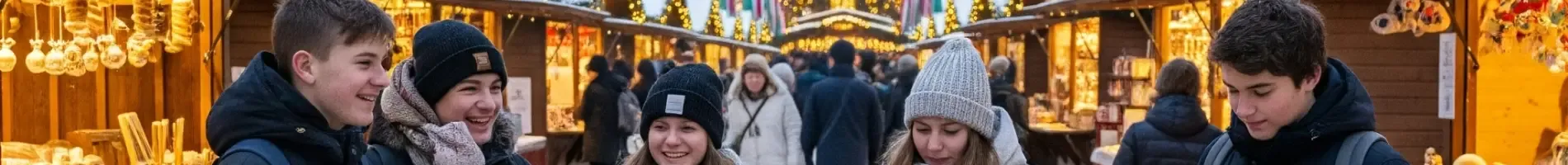 Děti na adventním trhu v Maďarsku